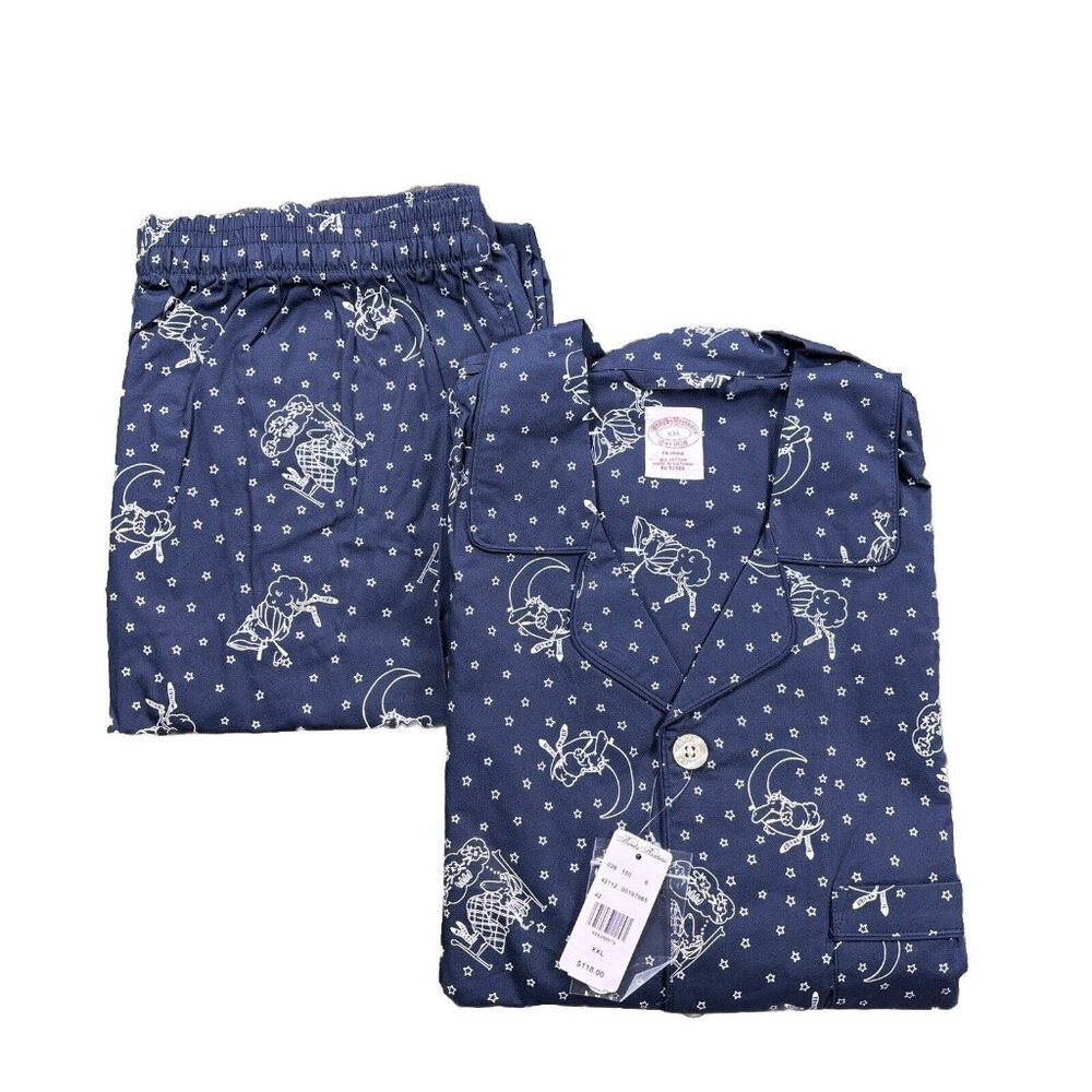 Brooks Brothers Pajama Set Mens XXL Moon Stars Long Sleeves Pants NWT
